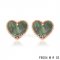 Replica Van Cleef & Arpels Sweet Alhambra Heart Pink Earrings,Brown Mother-Of-Pearl